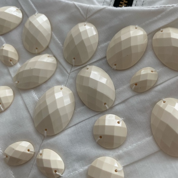 Phoebe Couture Embellished White Shift Cocktail Dress - Picture 13 of 14